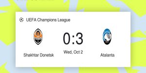 Kết quả trận đấu Shakhtar Donetsk vs Atalanta, vòng 2 Champions League